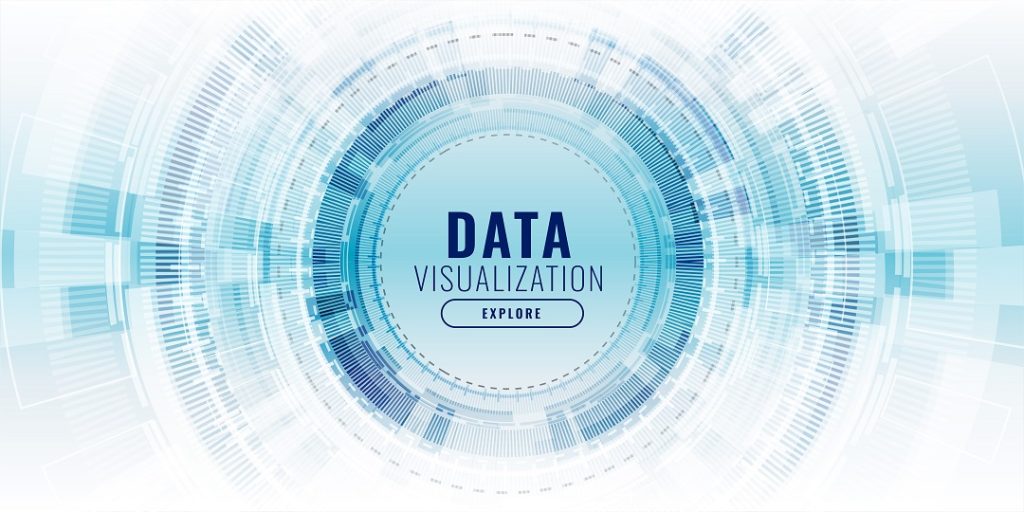 futuristic data visualization technology concept banner